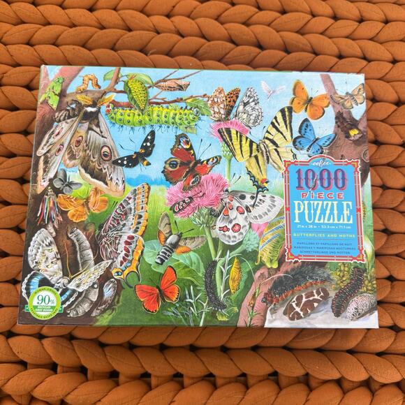 eeBoo (Puzzles) Other - RARE Eeboo 1000 Piece Jigsaw Puzzle Butterflies & Moths